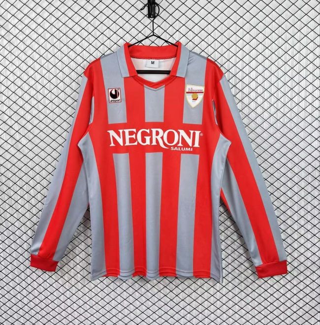 Long Sleeve Retro Jersey 1995-1996 US Cremonese Home Soccer Jersey Vintage Football Shirt