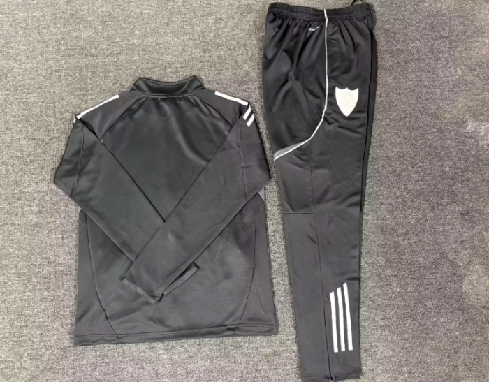 2026 Sevilla Black/White Soccer Jacket and Pants Football Tracksuit