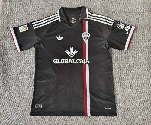 with LFP Patch Fan Version 2025-2026 Albacete Balompié Retro Model Black Soccer Jersey Football Shirt