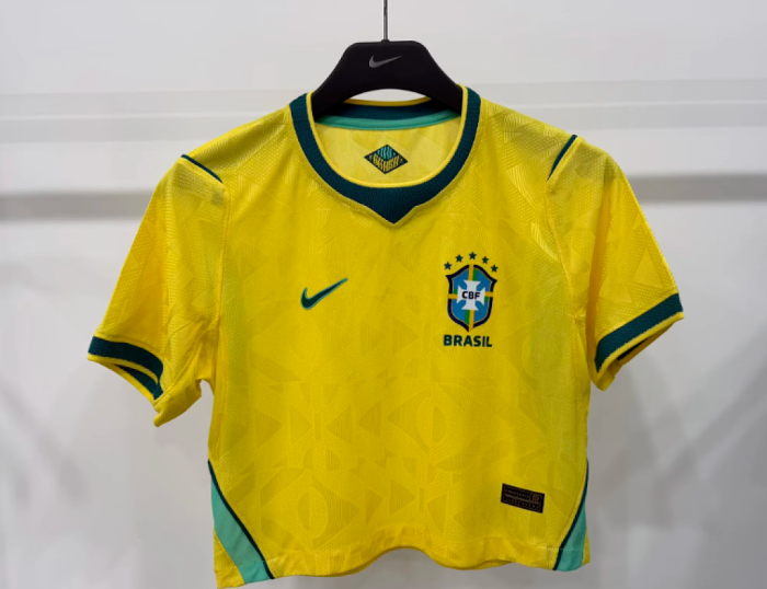 Player Version Women 2026 Brazil Home crop Soccer Shirt Girl Football Jersey