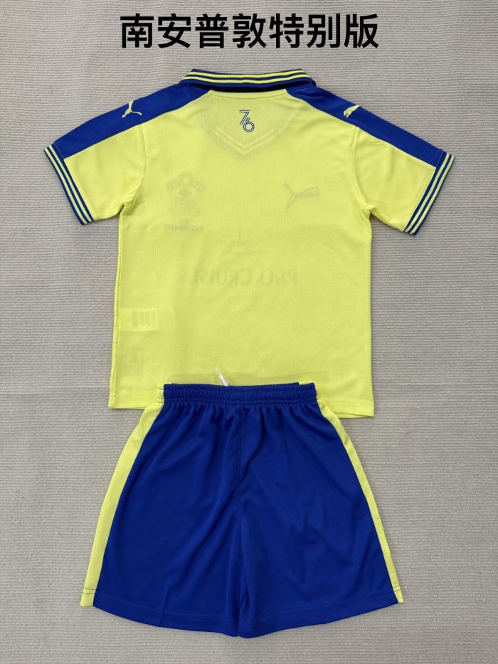 Youth Uniform Kids Kit 2025-2026 Southampton 50th Version Soccer Jersey Shorts Child Football Set