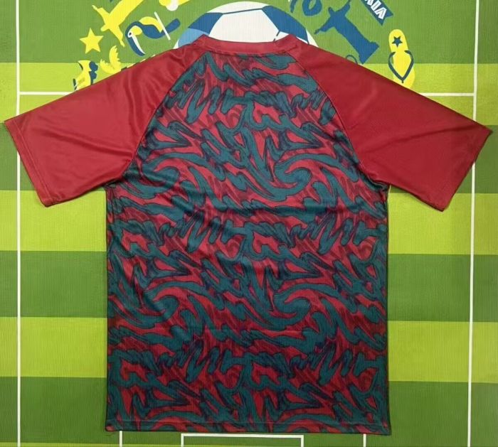 Fan Version 2026 Portugal Red/Green Soccer Pre-match Jersey Football Shirt