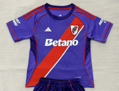 with Sponor Logo Fans Version 2025-2026 River Plate Third Away Purple Soccer Jersey Football Shirt
