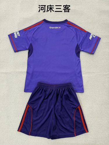 Youth Uniform Kids Kit 2025-2026 River Plate Third Away Purple Soccer Jersey Shorts Child Football Set