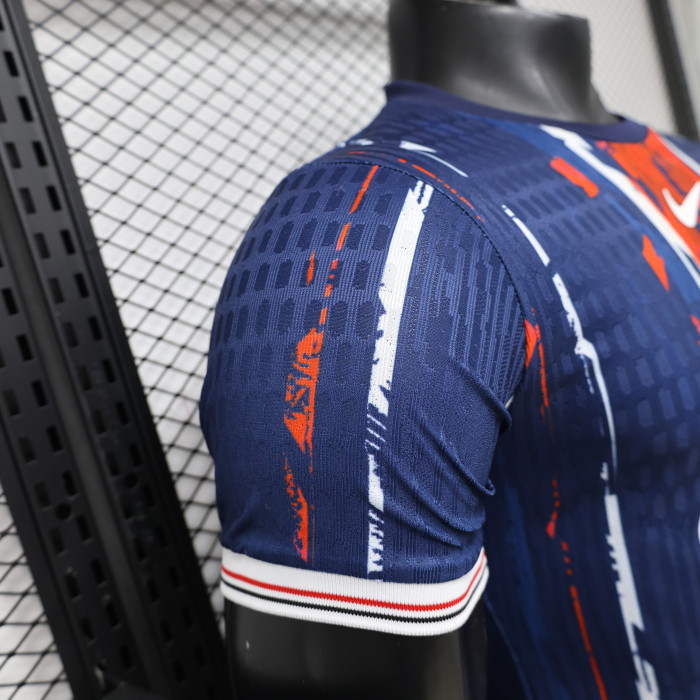 Player Version 2026-2027 PSG Dark Blue/Red Soccer Jersey Paris Football Maillot