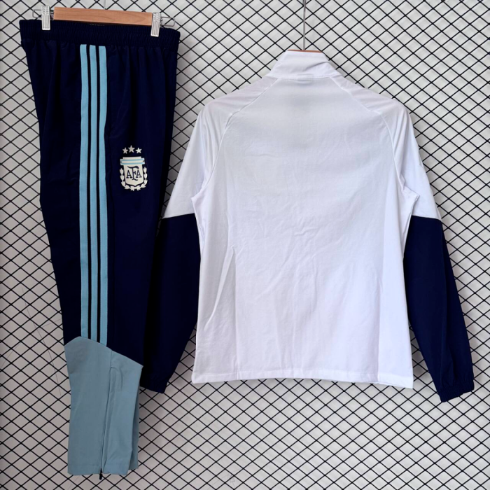 2026 Argentina White Soccer Windbreaker Jacket Football Jacket and Pants