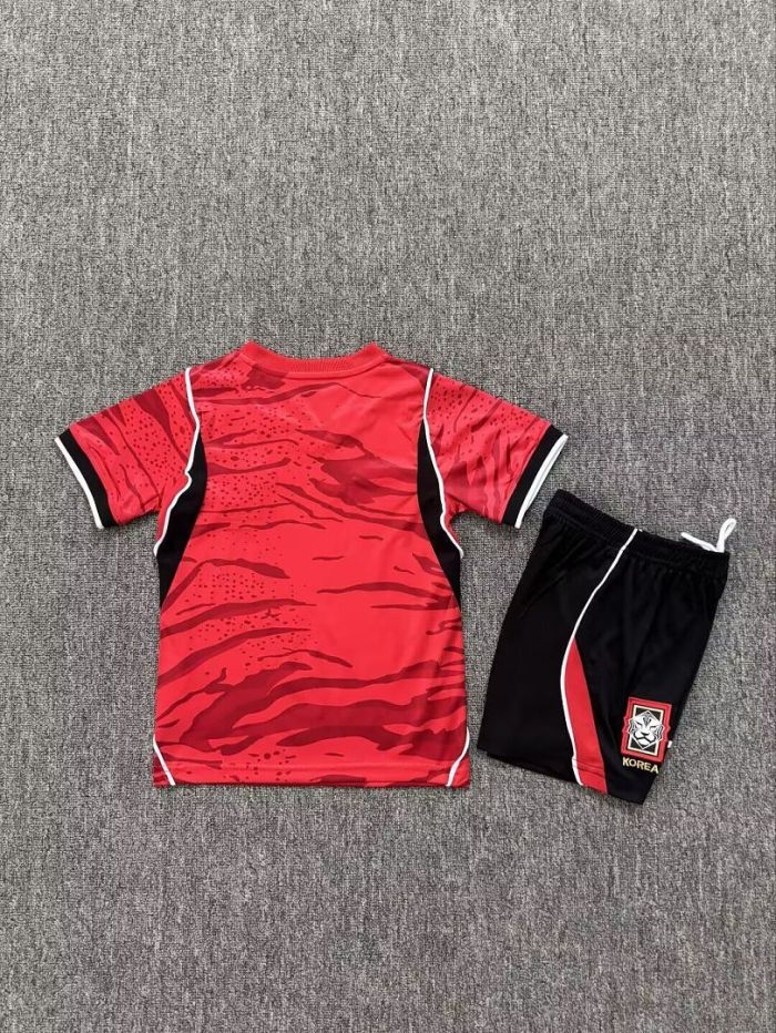 Youth Uniform Kids Kit 2026 South Korea Home Soccer Jersey Shorts Child Football Set