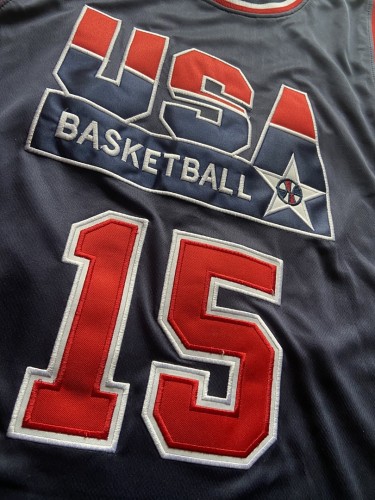Mitchell&ness 1992 USA JOHNSON 15 Dark Blue NBA Shirt United States Basketball Jersey