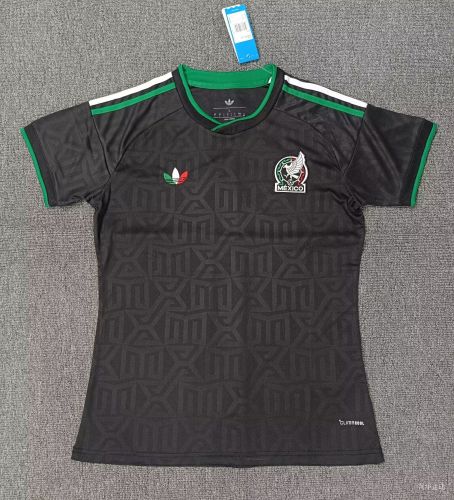 Women Fan Version 2026 Mexico Third Away Black Soccer Jersey Girl Football Shirt