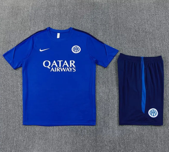 Adult Uniform 2026 Inter Milan Blue Soccer Training Jersey and Shorts Football Kits