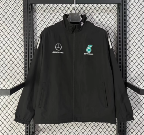 2026-2027 Mercedes Black Soccer Windbreaker Jacket Football Jacket
