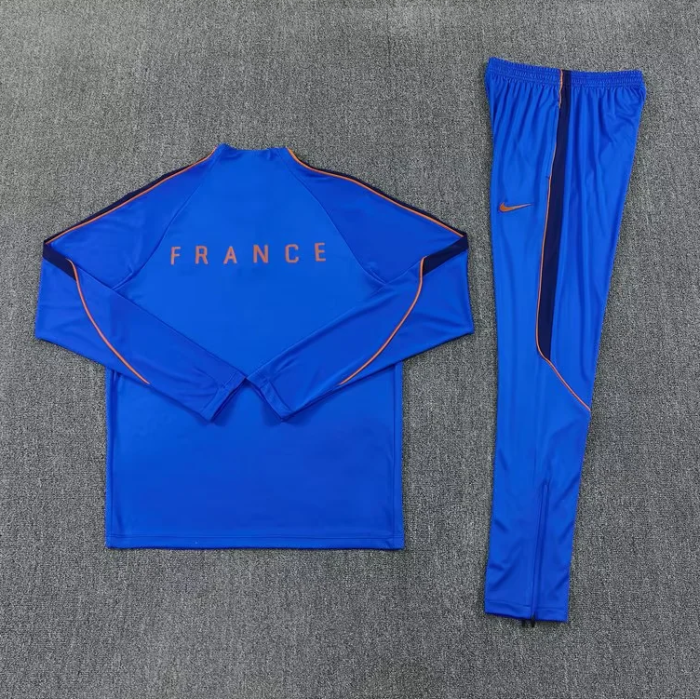 2026-2027 France Blue Soccer Training Sweater and Pants Football Kit
