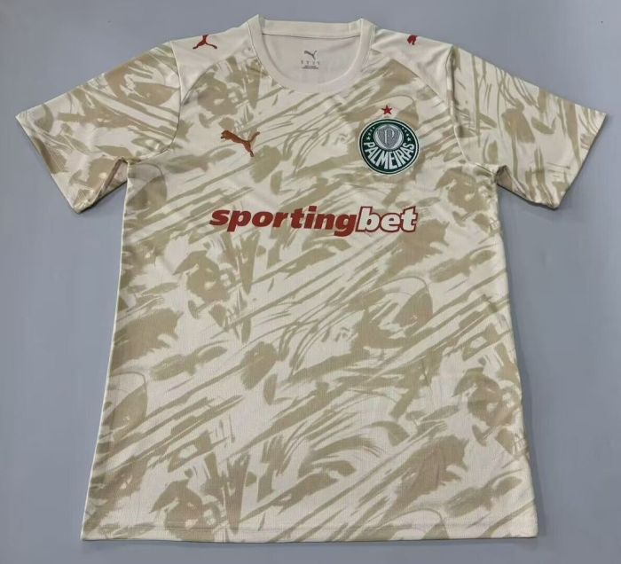 Fan Version 2026-2027 Palmeiras White/Yellow Goalkeeper Soccer Jersey Football Shirt