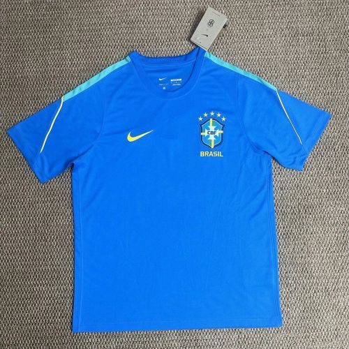 Fan Version 2026 Brazil Blue Soccer Training Jersey Brasil Camisetas de Futbol
