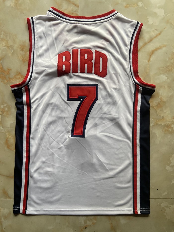 Mitchell&ness 1992 USA BIRD 7 White NBA Shirt United States Basketball Jersey