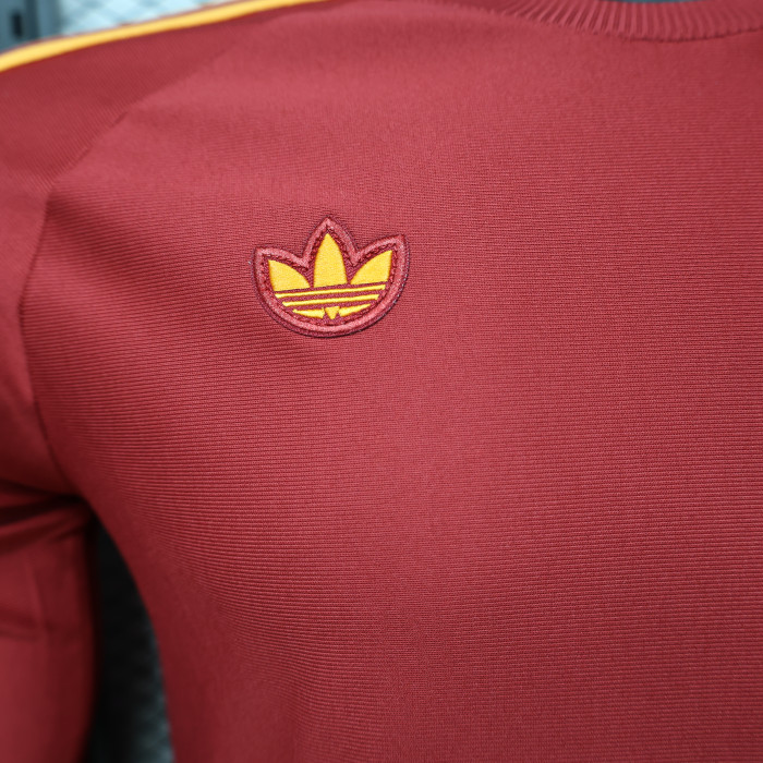 Long Sleeve Fan Version 2025-2026 As Roma Red originals Soccer Jersey Football Shirt