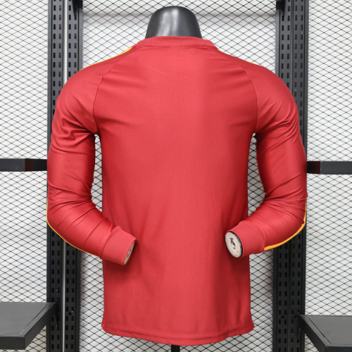 Long Sleeve Fan Version 2025-2026 As Roma Red originals Soccer Jersey Football Shirt