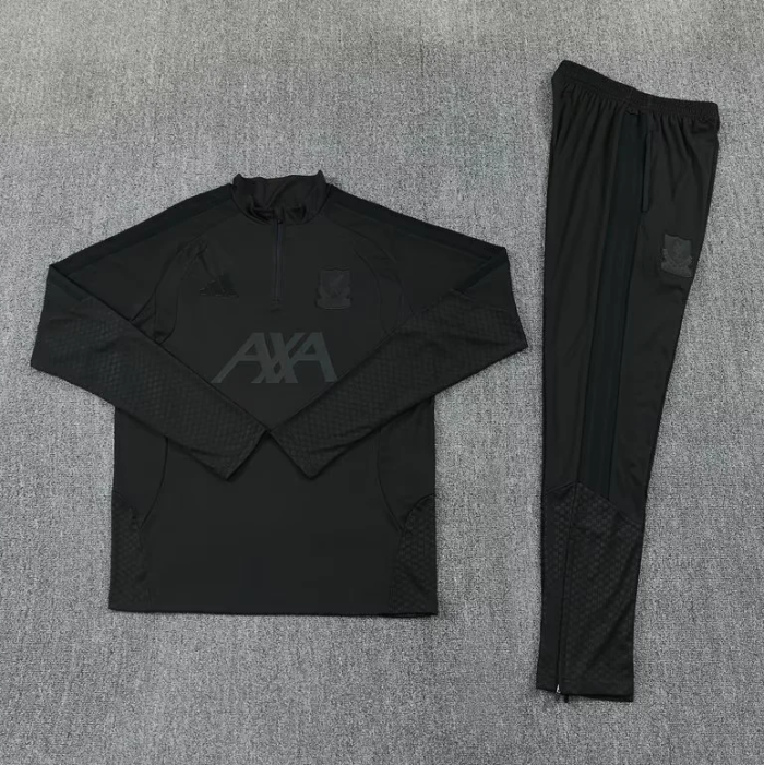 2026-2027 Liverpool All Black Soccer Training Sweater and Pants Football Kit