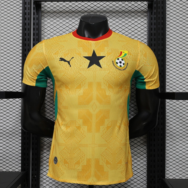 Player Version 2026 Ghana Yellow/Red Soccer Jersey Football Shirt