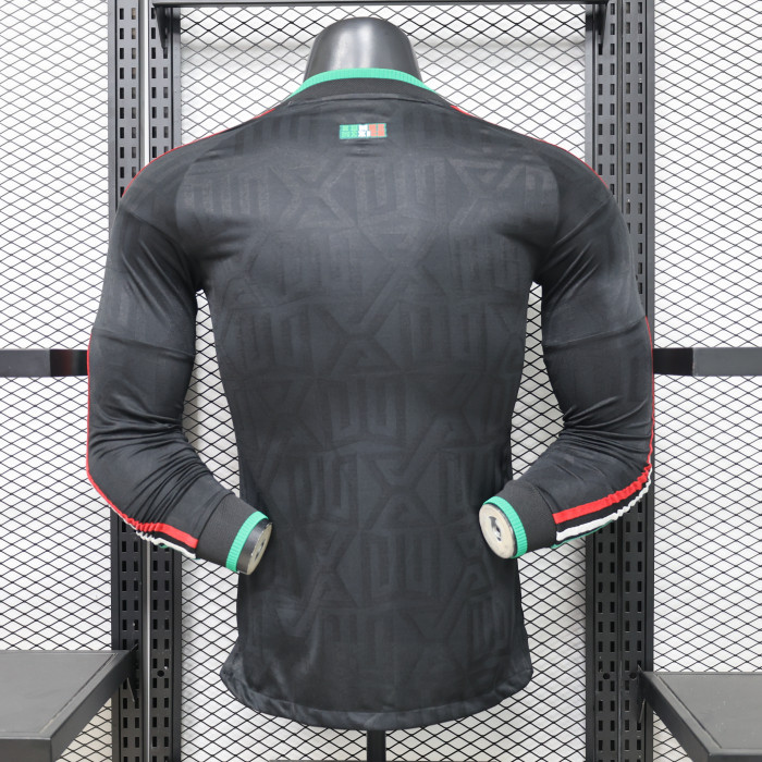 Long Sleeve Player Version 2026 Mexico Third Away Black Soccer Jersey Football Shirt