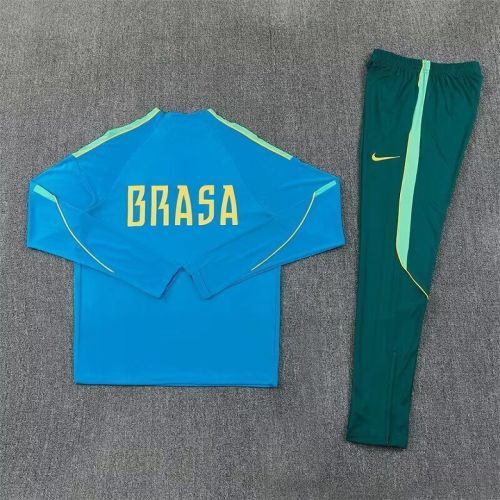 2026-2027 Brazil Blue Soccer Training Sweater and Pants Brasil Football Kit