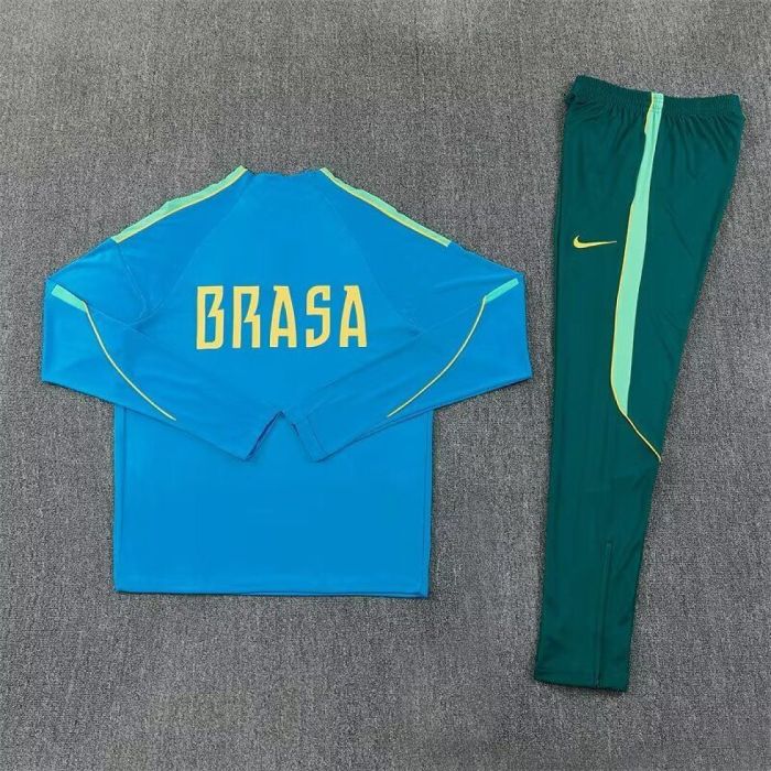 2026-2027 Brazil Blue Soccer Training Sweater and Pants Brasil Football Kit