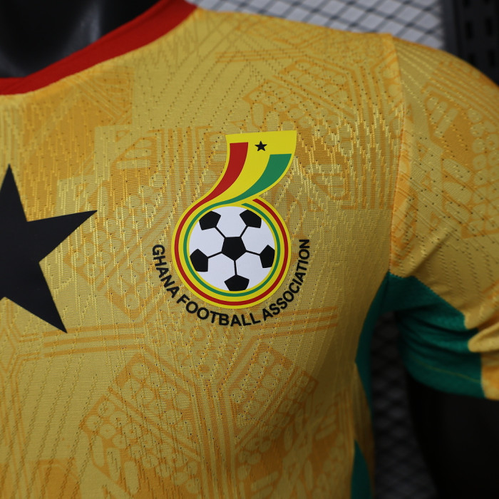 Player Version 2026 Ghana Yellow/Red Soccer Jersey Football Shirt