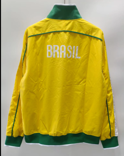 Retro Jacket 2010-2011 Brazil Yellow Soccer Windbreaker Jacket Brasil Football Jacket