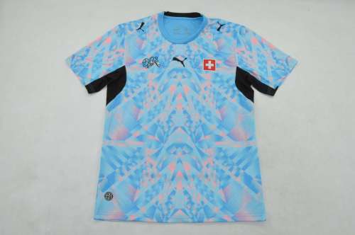 Fans Version Switzerland 2026 Blue Goalkeeper Soccer Jersey Swiss Football Shirt