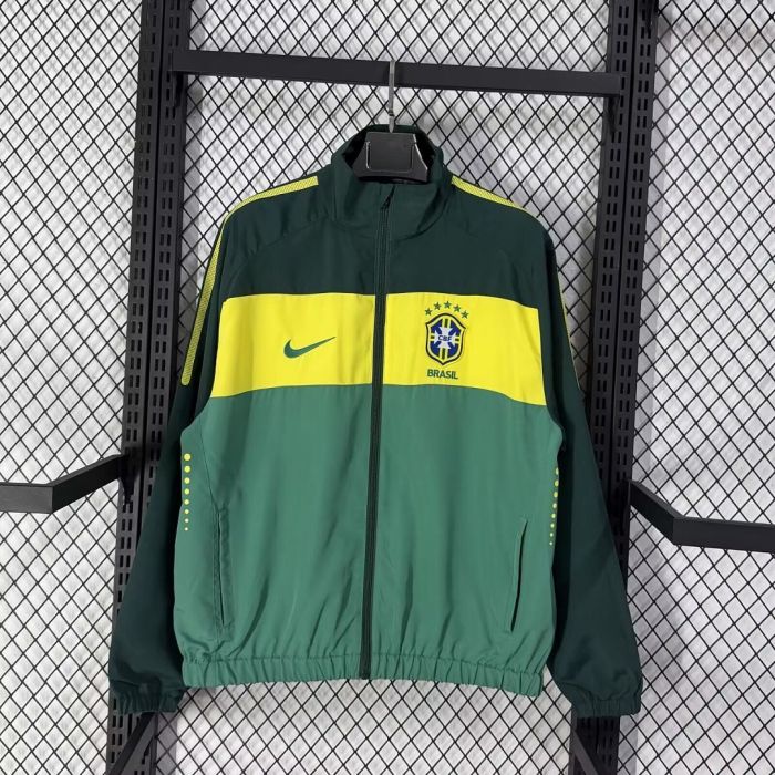 2026-2027 Brazil Green/Yellow Soccer Windbreaker Jacket Brasil Football Jacket