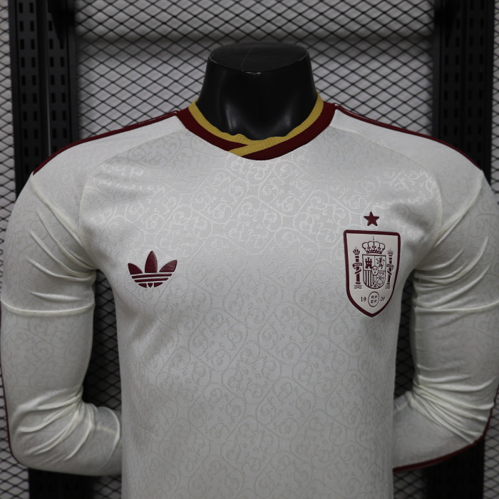 Long Sleeve Player Version 2026 Spain Away Soccer Jersey España Camisetas de Futbol