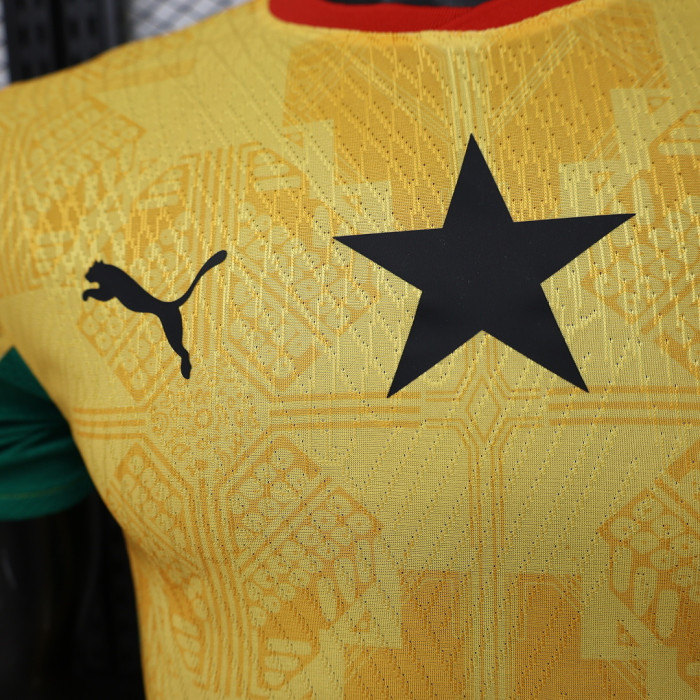 Player Version 2026 Ghana Yellow/Red Soccer Jersey Football Shirt