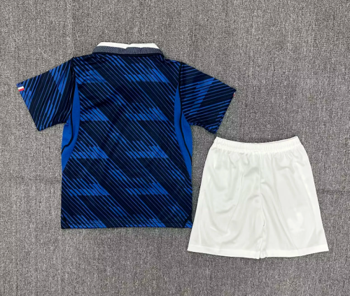 with White Shorts Youth Uniform Kids Kit France 2026 Home Soccer Jersey Shorts Child Football Set