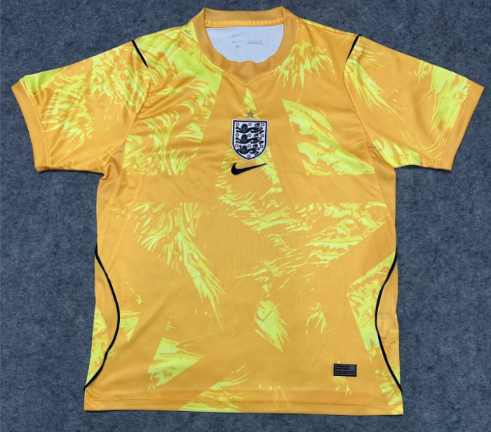Fan Version 2026 England Yellow Goalkeeper Soccer Jersey Football Shirt