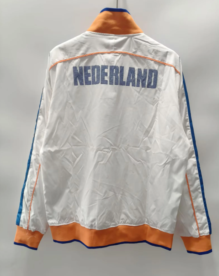 Retro Jacket 2010-2011 Netherlands White Soccer Windbreaker Jacket Holland Football Jacket