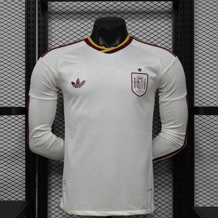 Long Sleeve Player Version 2026 Spain Away Soccer Jersey España Camisetas de Futbol
