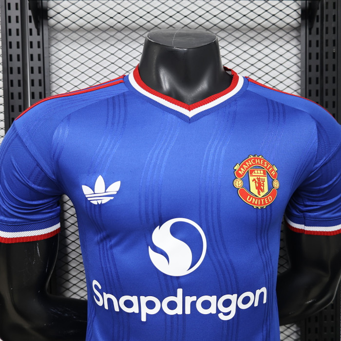 Player Version 2026-2027 Manchester United Blue Special Edition Soccer Jersey Football Shirt