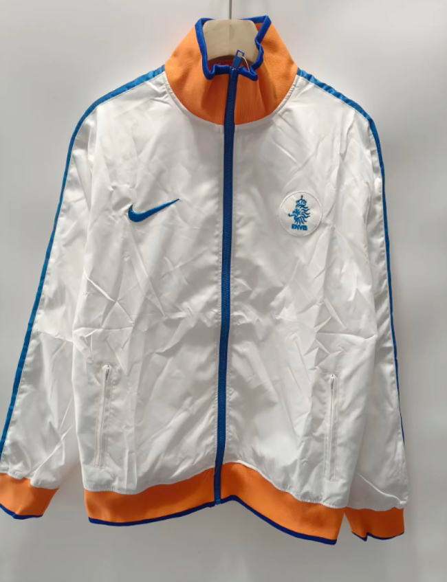 Retro Jacket 2010-2011 Netherlands White Soccer Windbreaker Jacket Holland Football Jacket