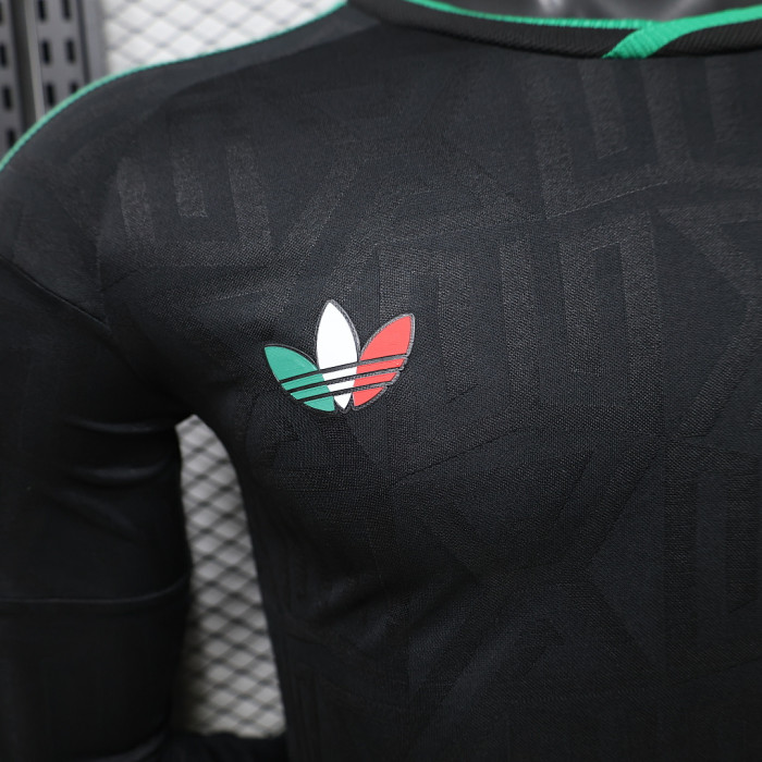 Long Sleeve Player Version 2026 Mexico Third Away Black Soccer Jersey Football Shirt