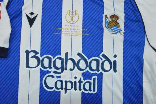 with Front Lettering+Copa De Rey Patch Fan Version 2025-2026 Real Sociedad copa de rey final Home Soccer Jersey Football Shirt