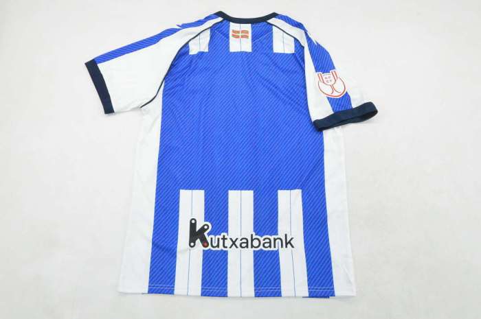 with Front Lettering+Copa De Rey Patch Fan Version 2025-2026 Real Sociedad copa de rey final Home Soccer Jersey Football Shirt