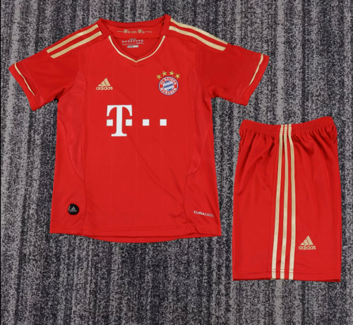 Retro Youth Uniform Kids Kit 2012-2013 Bayern Munich Home Soccer Jersey Shorts Vintage Child Football Set