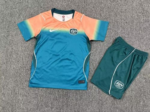 Youth Uniform Kids Kit 2026 Australia Away Soccer Jersey Shorts Child Football Set