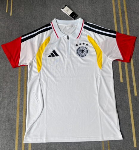 with Zipper Player Version 2026 Germany White Soccer Polo