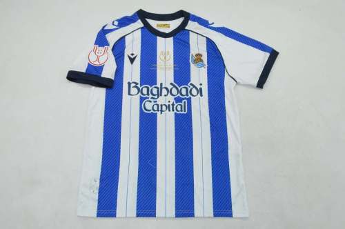 with Front Lettering+Copa De Rey Patch Fan Version 2025-2026 Real Sociedad copa de rey final Home Soccer Jersey Football Shirt
