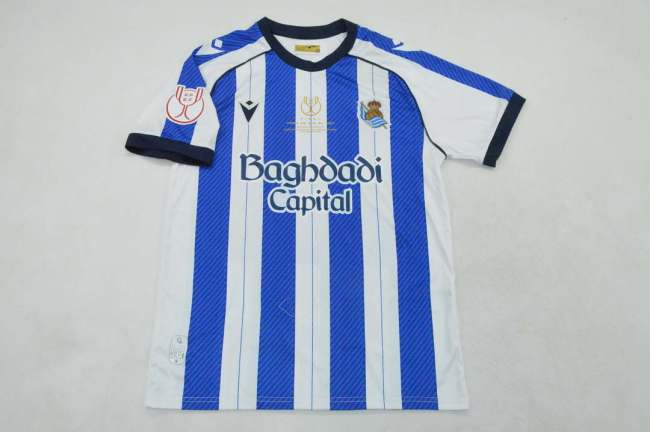 with Front Lettering+Copa De Rey Patch Fan Version 2025-2026 Real Sociedad copa de rey final Home Soccer Jersey Football Shirt