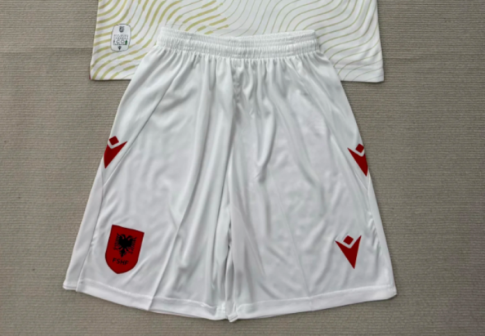 Fan Version 2026 Albania Away White Soccer Shorts Football Shorts