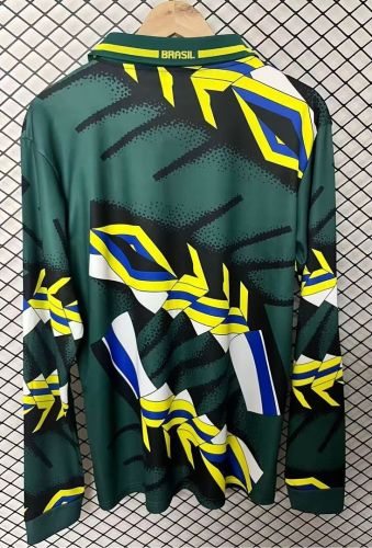 Long Sleeve Retro Jersey 1994 Brazil Green Goalkeeper Soccer Jersey Brasil Camisetas de Futbol