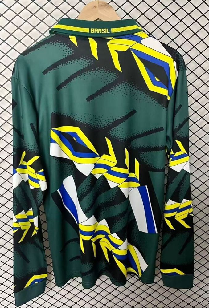 Long Sleeve Retro Jersey 1994 Brazil Green Goalkeeper Soccer Jersey Brasil Camisetas de Futbol