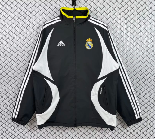 Retro Jacket 2006-2007 Real Madrid Black Soccer Windbreaker Jacket Football Jacket